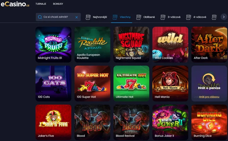 ecasino.cz – games